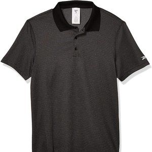 🆕Reebok Men's Workout Ready Striped Polo, Black, Brand New, NWT, Authentic